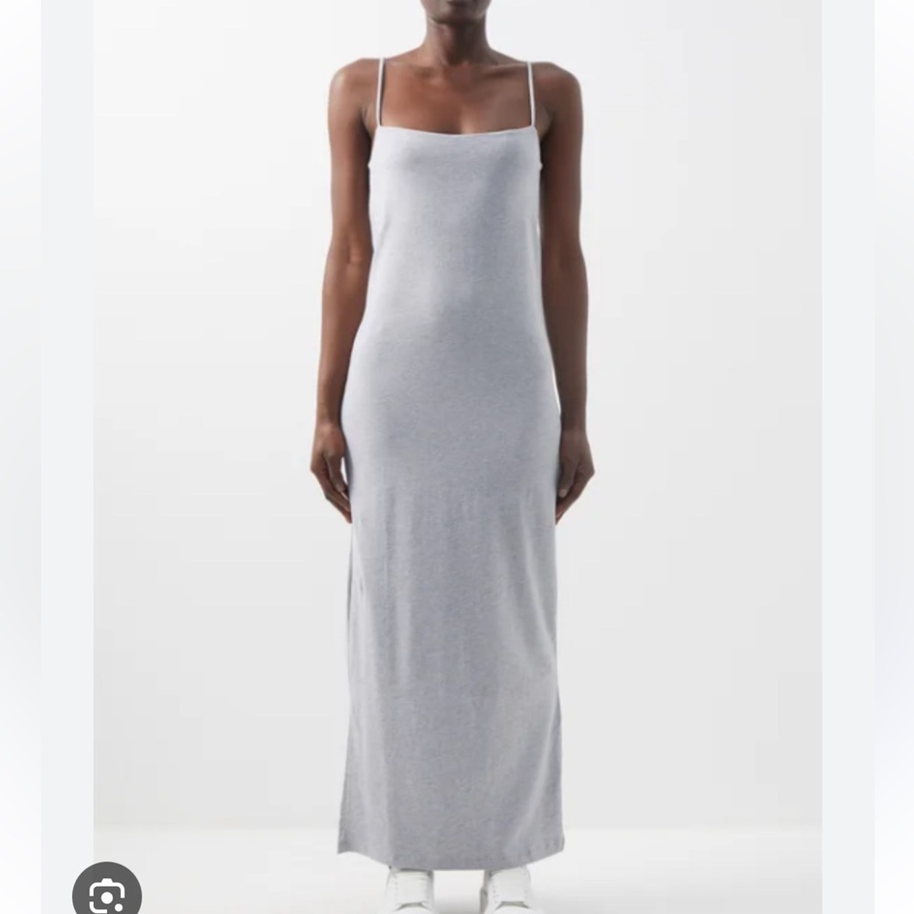 Raey Grey Square Neck Long Dress